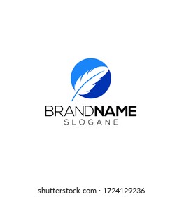 feather logo design company vector