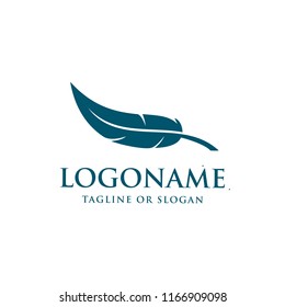 Feather logo design. Feather icon creative idea. Logo design related to writer, author, law firm, attorney, lawyer or education