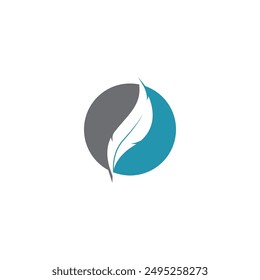 Feather logo design illustration vector template