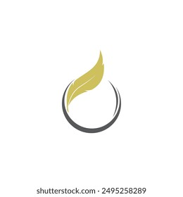 Feather logo design illustration vector template