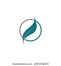 Feather logo design illustration vector template