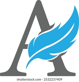 Plume Conception d'un logo. Plume de luxe A Images vectorielles logo. Logo d'aile. Oiseaux Un logo Images vectorielles royalties.