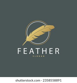 Minimalistische Vektorvorlage für das Design von Fether-Logos