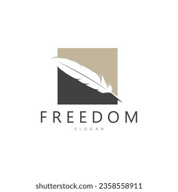 Plantilla de vectores minimalista de diseño con logotipo Feather