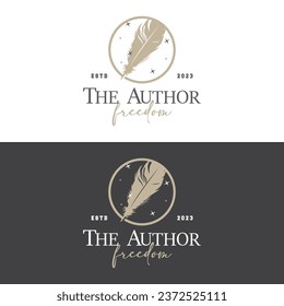Feather Logo Design Minimalist Vector Template