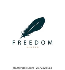 Feather Logo Design Minimalist Vector Template