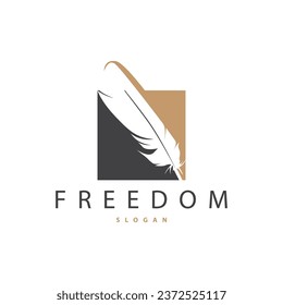 Feather Logo Design Minimalist Vector Template