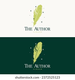 Feather Logo Design Minimalist Vector Template