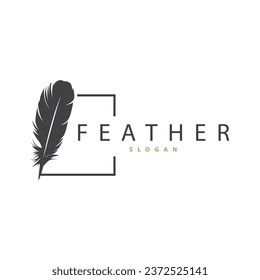 Feather Logo Design Minimalist Vector Template