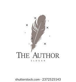 Plantilla de vectores minimalista de diseño con logotipo Feather