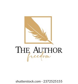 Feather Logo Design Minimalist Vector Template