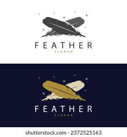 Plantilla de vectores minimalista de diseño con logotipo Feather