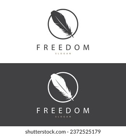 Feather Logo Design Minimalist Vector Template