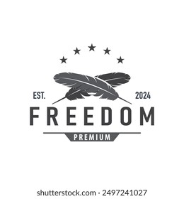 Feather Logo Design Minimalist Vector Template