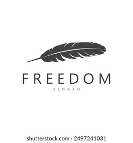 Feather Logo Design Minimalist Vector Template