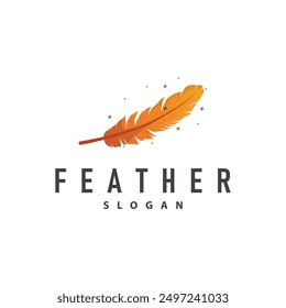 Diseño de logotipo de pluma Plantilla de Vector minimalista