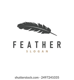Feather Logo Design Minimalist Vector Template