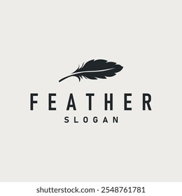 Modelo de vetor minimalista de design de logotipo de penas
