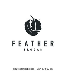 Feather Logo Design Minimalist Vector Template
