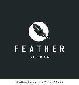 Feather Logo Design Minimalist Vector Template
