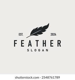 Feather Logo Design Minimalist Vector Template
