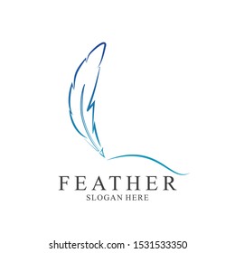 Feather logo design with modern concept. Icon feather vector template
