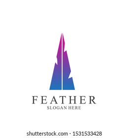 Feather logo design with modern concept. Icon feather vector template