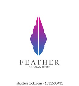 Feather logo design with modern concept. Icon feather vector template