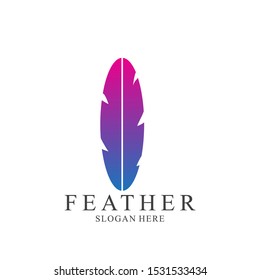 Feather logo design with modern concept. Icon feather vector template
