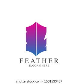 Feather logo design with modern concept. Icon feather vector template