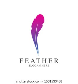 Feather logo design with modern concept. Icon feather vector template