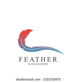 Feather logo design with modern concept. Icon feather vector template