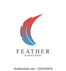 Feather logo design with modern concept. Icon feather vector template
