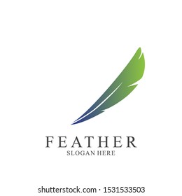 Feather logo design with modern concept. Icon feather vector template