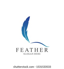 Feather logo design with modern concept. Icon feather vector template