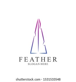 Feather logo design with modern concept. Icon feather vector template