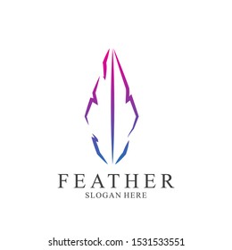 Feather logo design with modern concept. Icon feather vector template