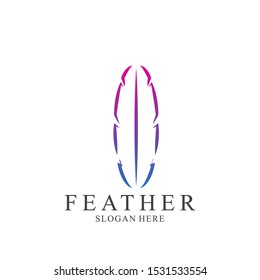 Feather logo design with modern concept. Icon feather vector template