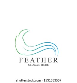 Feather logo design with modern concept. Icon feather vector template