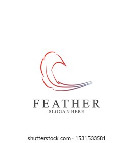 Feather logo design with modern concept. Icon feather vector template