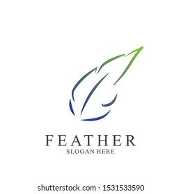 Feather logo design with modern concept. Icon feather vector template