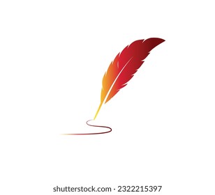 Feather logo design old pen logo design. Feather pen  logo