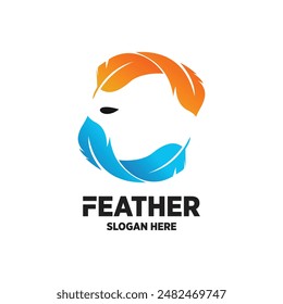 Feather logo design simple concept Premium Vector