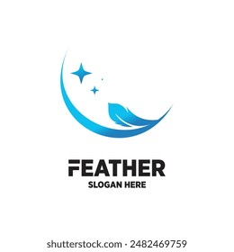 Feather logo design simple concept Premium Vector