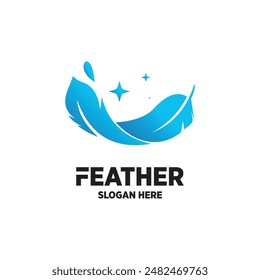 Feather logo design simple concept Premium Vector