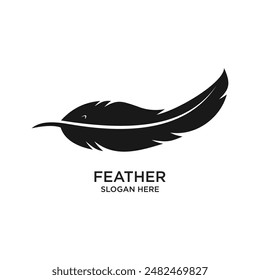 Feather Logo Design Simple Concept Premium Vektorgrafik