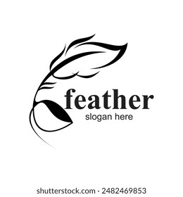 Feather logo design simple concept Premium Vector