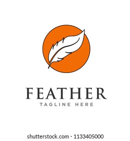 feather logo design template