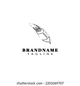 icono de la plantilla de diseño del logo de plumas negro ilustración de vector aislado