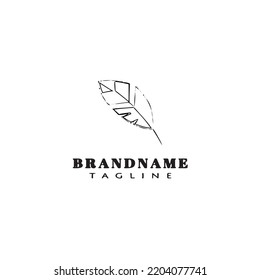 icono de la plantilla de diseño del logo de plumas negro ilustración de vector aislado